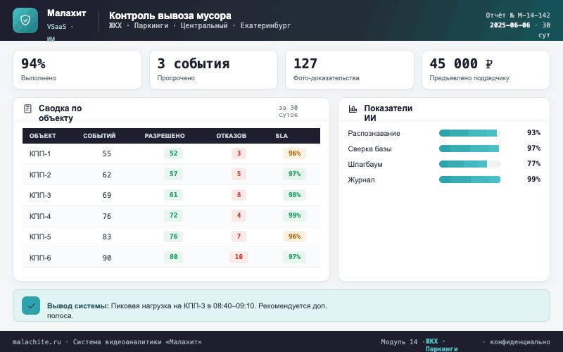Отчёт за период — Система Малахит