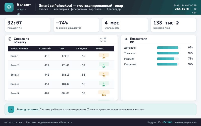 Отчёт за период — Система Малахит